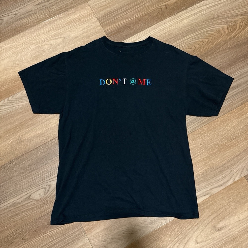Unbranded T-Shirt Men Large Black Don't @ Me Meme Embroidered Short Sleeve Shirt